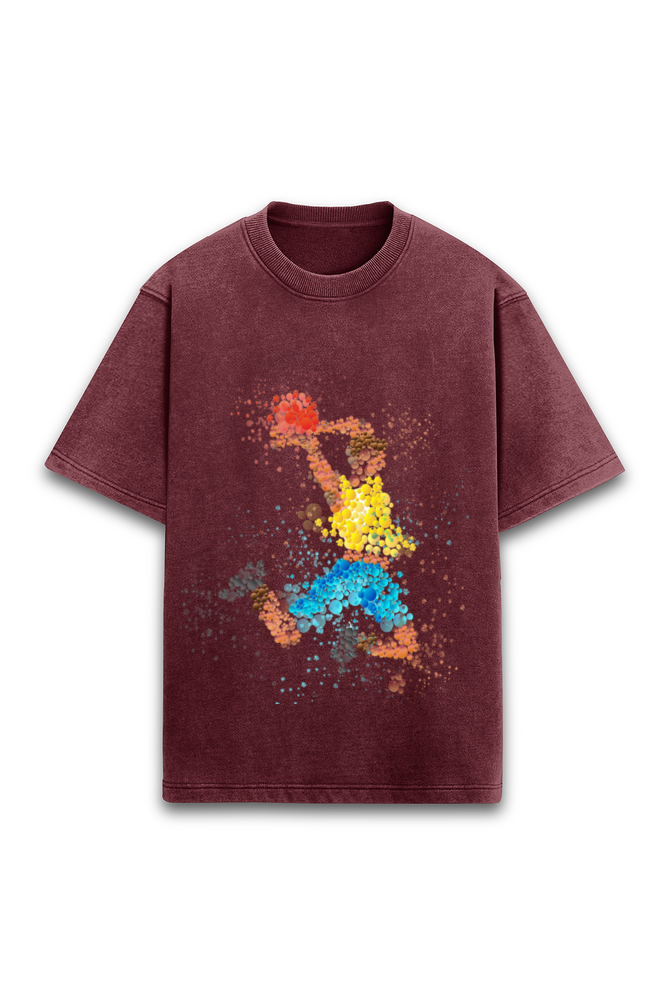 Unisex Acid Wash Oversized Classic T-shirt- Game