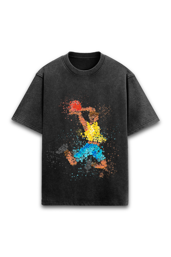 Unisex Acid Wash Oversized Classic T-shirt- Game
